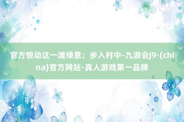 官方惊动这一滩绿意；步入村中-九游会J9·(china)官方网站-真人游戏第一品牌