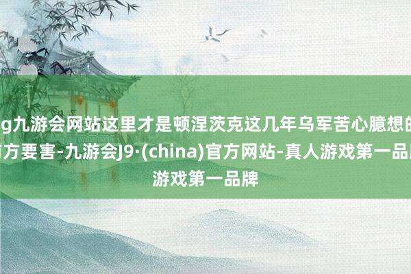 ag九游会网站这里才是顿涅茨克这几年乌军苦心臆想的前方要害-九游会J9·(china)官方网站-真人游戏第一品牌