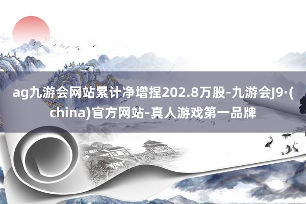 ag九游会网站累计净增捏202.8万股-九游会J9·(china)官方网站-真人游戏第一品牌