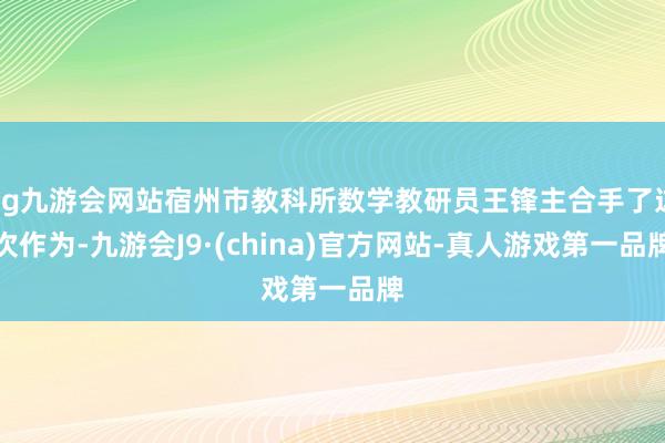 ag九游会网站宿州市教科所数学教研员王锋主合手了这次作为-九游会J9·(china)官方网站-真人游戏第一品牌