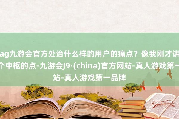 ag九游会官方处治什么样的用户的痛点？像我刚才讲到两个中枢的