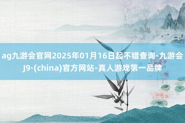 ag九游会官网2025年01月16日起不错查询-九游会J9·(china)官方网站-真人游戏第一品牌